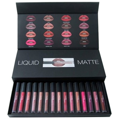 Набор жидких помад Huda Beauty Liquid Matte (16 помад)
