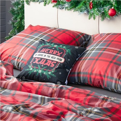 Подушка "Этель" Merry XMAS 40х40 см, 100% п/э, велюр