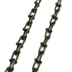 Цепочка для украшений, звено 15*9мм  с эмалью цв.черный, 50см