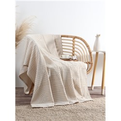 Плед «Этель» Cotton 150×240 см, бежевый, хлопок100%