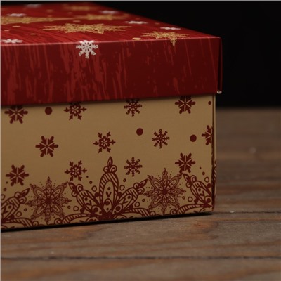 Коробка подарочная новогодняя складная, крышка-дно «Новогоняя ёлка» 30×20×9 см