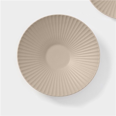Тарелки Magistro Jarwah Lausanne, 600 мл, 21.5×5 см, глубокие, набор 2 шт., фарфор, коричневые