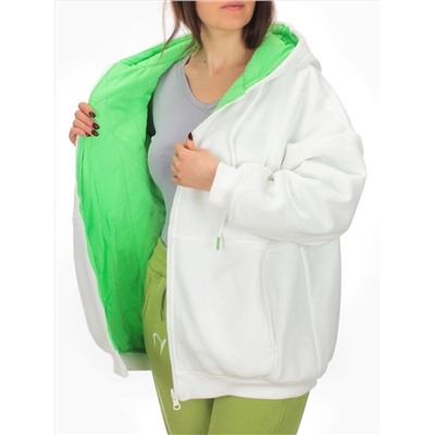 2560 WHITE/GREEN Худи женское (50 гр. синтепон)