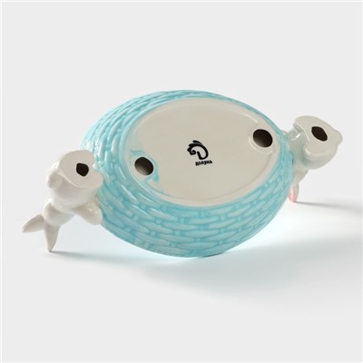 Блюдо сервировочное Доляна «Зайка», 30×16.5×10 см, доломит, голубой