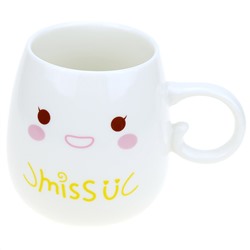 Кружка фарфоровая "Зайка малыш" 450мл, д7,3см h9,8см, с деколью, микс, в цветной коробке (Китай)