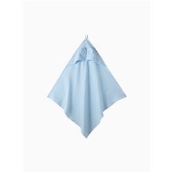 Полотенце - уголок муслиновое Крошка Я, 75×75 см, 100% хлопок, 120 г/м², голубое