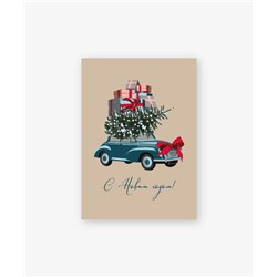 Набор бирок-открыток 10 шт. «Машина с подарками», 5*7 см