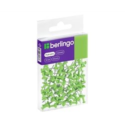 Кнопки силовые Berlingo, 50шт., цветные, ПВХ упак., европодвес, зеленые