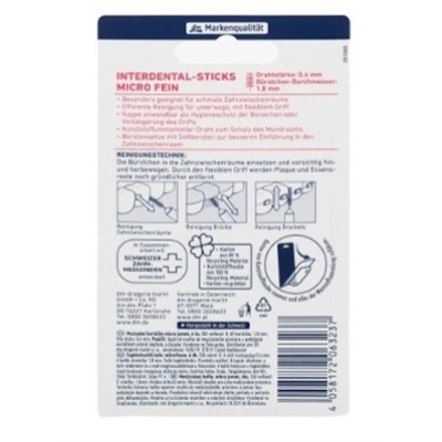 Dontodent Interdentalbursten orange 0,4 ISO 1, Межзубные ершики 0,4 мм, 6 штук