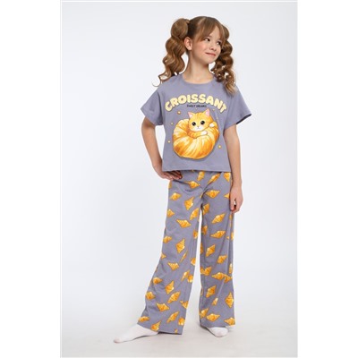 Пижама для девочки "Котенок-круассан" арт. ПД-015-084