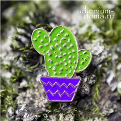 Значок Кактус Opuntia ROBUSTA (Опунция, Брошь)