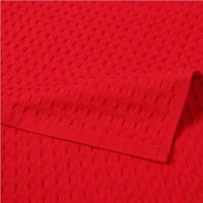 Набор кухонных полотенец Доляна, бордовый, 35×60 см - 4 шт., 100% хлопок, вафля 220 г/м²