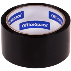 Клейкая лента упаковочная OfficeSpace, 48мм*40м, 45мкм, черная, ШК