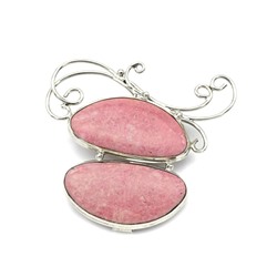 Брошь родонит 55*51мм.