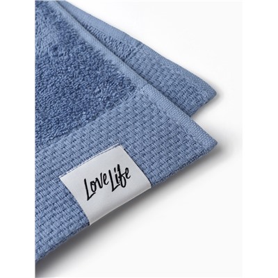 Полотенце махровое LoveLife «Монте» 50×80 см, синее, 100% хлопок, 430 г/м²