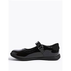 Kids' Riptape Leather School Shoes (8 Small - 1 Large)
