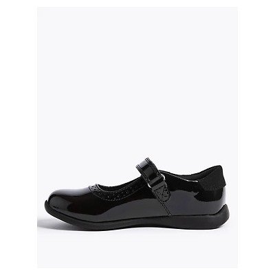 Kids' Riptape Leather School Shoes (8 Small - 1 Large)