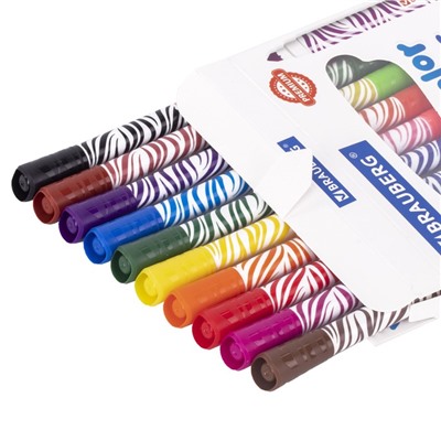 Фломастеры двусторонние 20 цветов BRAUBERG PREMIUM BI-COLOR, 10 штук, утолщённые, вентилируемый колпачок