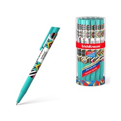 Ручка шариковая автоматическая ErichKrause ColorTouch Matic&Grip Ornament 0.7, цвет чернил синий
