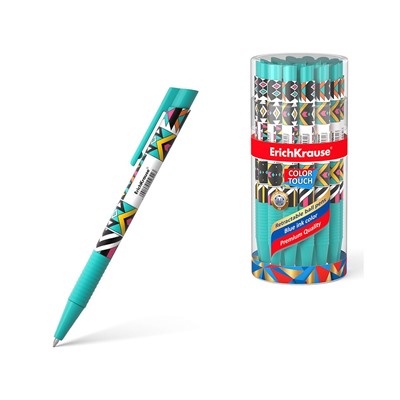Ручка шариковая автоматическая ErichKrause ColorTouch Matic&Grip Ornament 0.7, цвет чернил синий