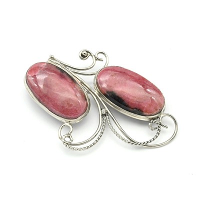 Брошь родонит " Орлец " 65*44мм.