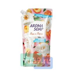 Мыло для рук Aroma soap жидкое, "Белый пион и Персик", дой-пак 1000мл
