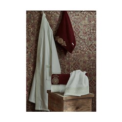 Подарочный Набор Халат + Полотенце + Тапочки (XXL) Tuğra Krem Bay Bornoz Seti - XXlarge-EcoCotton