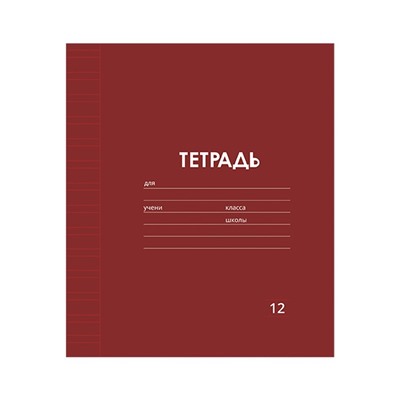Тетрадь 12 листов в узкую линию Calligrata «Однотонная Классика. Эконом», серые листы, МИКС