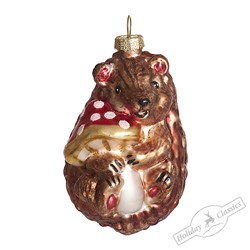 Ежик с мухоморчиком (стекло) 5,5х5,5х9 см