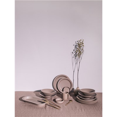 Тарелки Magistro Jarwah Lausanne, 600 мл, 21.5×5 см, глубокие, набор 2 шт., фарфор, коричневые