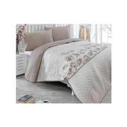 1 сп. Стеганое Покрывало Двустороннее 160x220 см. с Наволочкой 50x70 см. Lustro Kahve