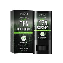 Мужской дезодорант-стик с ароматом лесной свежести, SADOER Stick Men Deodorant Classic Cologne, 20 гр