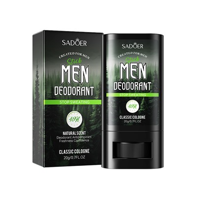 Мужской дезодорант-стик с ароматом лесной свежести, SADOER Stick Men Deodorant Classic Cologne, 20 гр