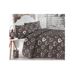 1 сп. Стеганое Покрывало Двустороннее 160x220 см. с Наволочкой 50x70 см. Amaour Kahve