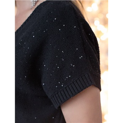 Джемпер крупной вязки с пайетками