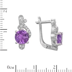 Серьги 'Диво' с аметистом и фианитами ТГСК.852АМR