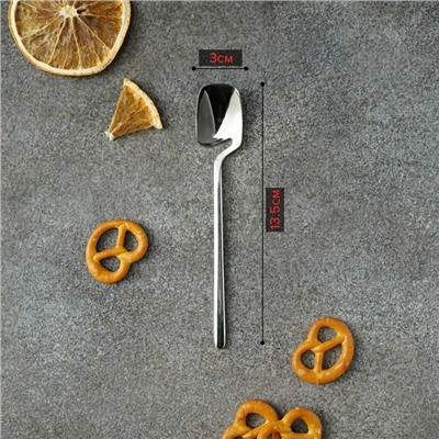 Ложка чайная Magistro Wave, длина 13.5 см, нержавеющая сталь, серебристая