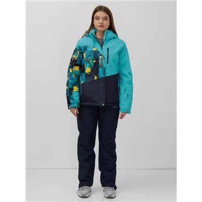 Горнолыжный костюм женский зимний УЦЕНКА бирюзового цвета 02801Br