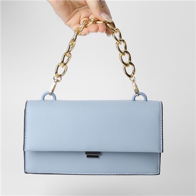 Цепочка для сумки, с карабинами, металлическая, плоская, 29×19 мм, 30 см, цвет золотой