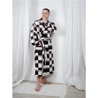 Халат Мистер клетка коричневый ИвК