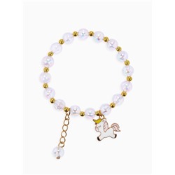 Браслет детский «Выбражулька» единорог, розовый в золоте