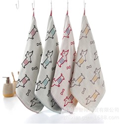 Zhiyang's new Avi bamboo cotton cotton jacquard puppy gauze square scarf soft, breathable water absorption kitchen hanging towel factory price wholesale