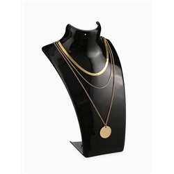 Бюст для украшений QF, 13.5×10.5×20 см, h=20 см, чёрный, глянцевый