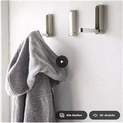 KLYKET Haken, klappbar, Aluminium/beige