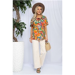 Блуза Маргоша (бежево-оранжевая) Б13154-16М
