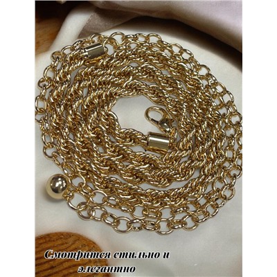 Пояс женский цепочка  универсальный цвет золото модель 5