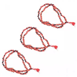 Набор Четок из ганджи (3 шт), Red Chirmi Seeds Mala Gunja Mala Set, произв. Shree Shyam Gems & Jewellery