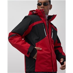 Горнолыжная куртка мужская зимняя красного цвета 7613Kr