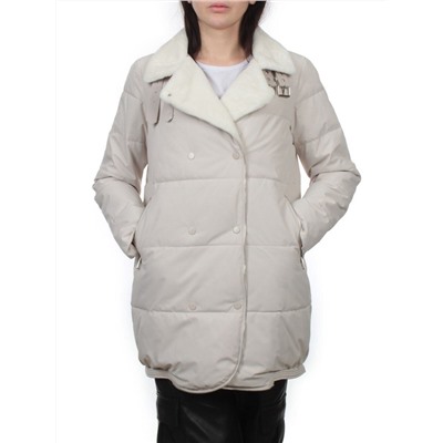 S24-236 LT. BEIGE Куртка демисезонная женская (100 гр. холлофайбер)