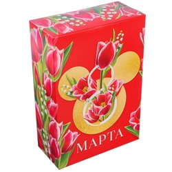 Коробка подарочная складная "8 марта", 16х23х7,5см, Mини Maус